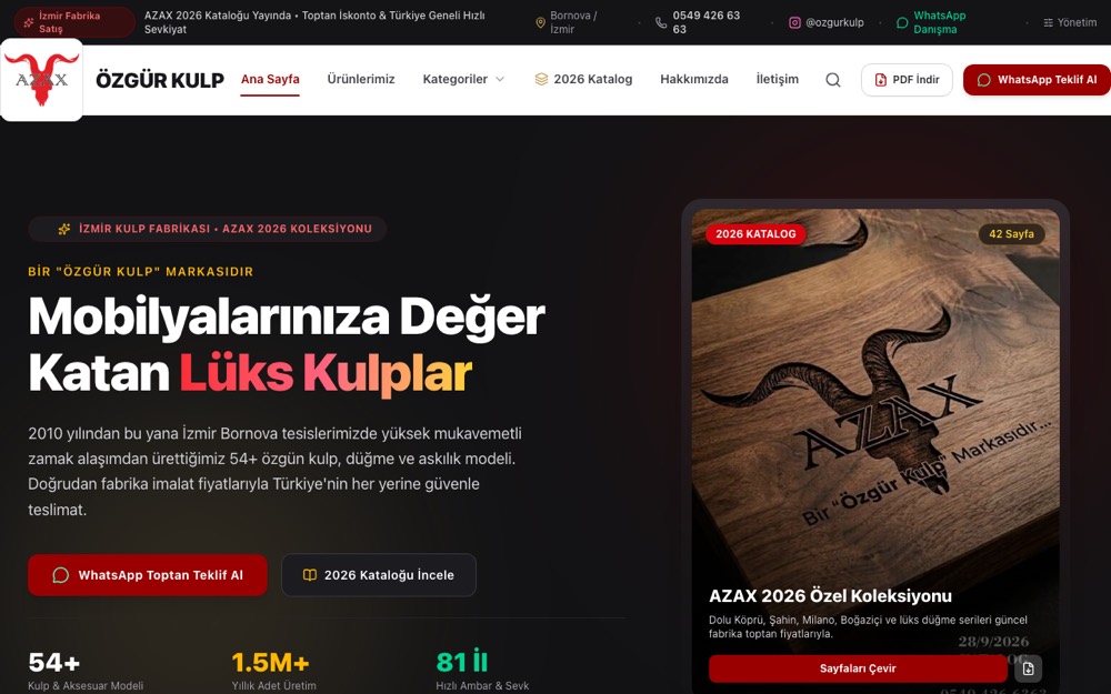 Özgür Kulp web sitesi ekran görüntüsü
